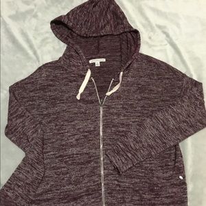 Maroon and white cropped sweatshirt